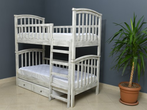 Double Wood silver bed